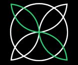 Green and white geometric shape